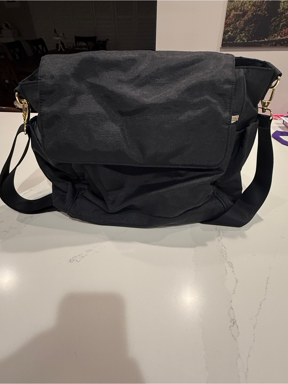 Black pottery barn diaper bag- shoulder bag or backpack